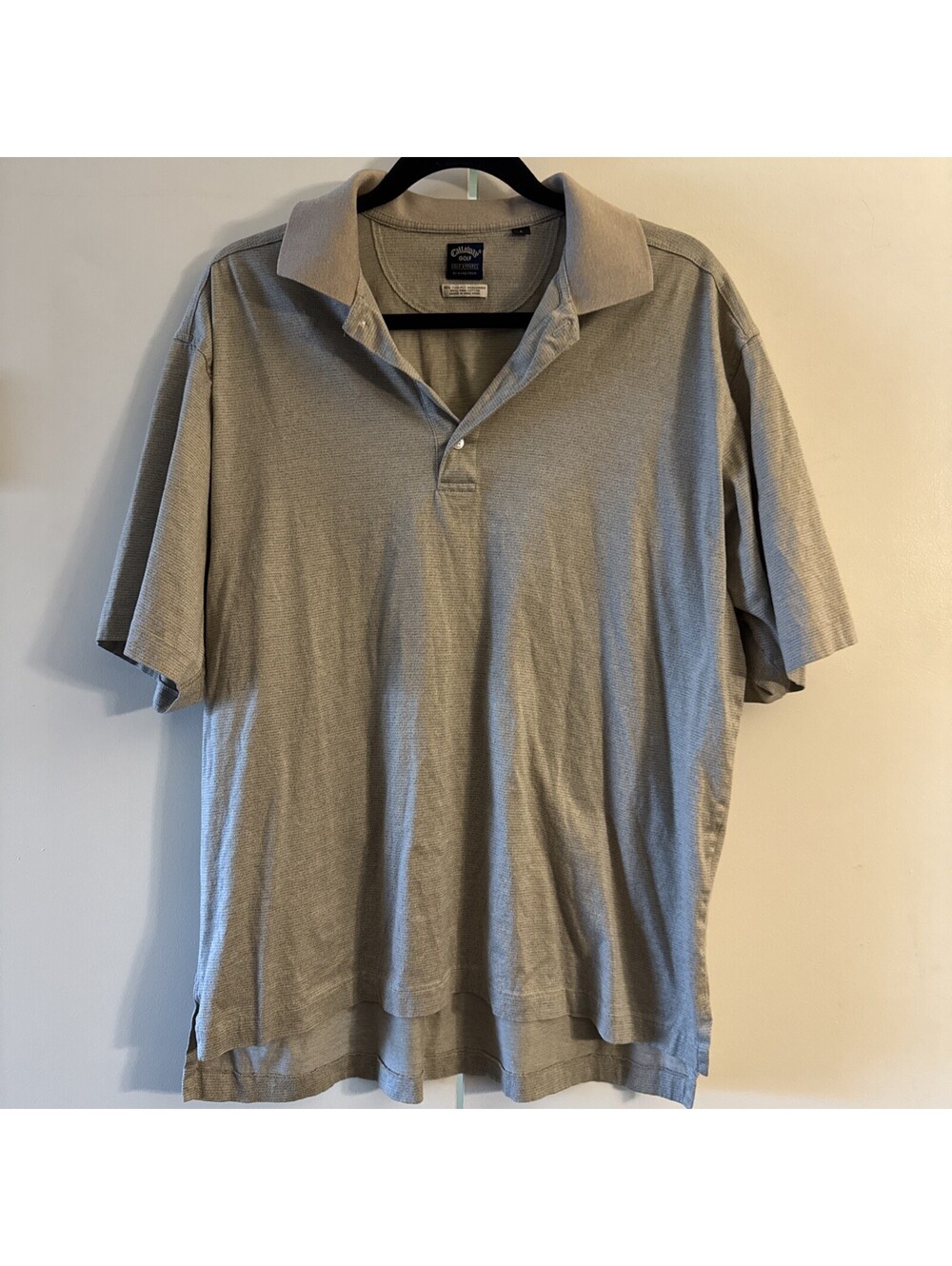 Vintage Callaway Golf by Nordstrom Pima Cotton Polo Shirt Tan Beige Men’s Large